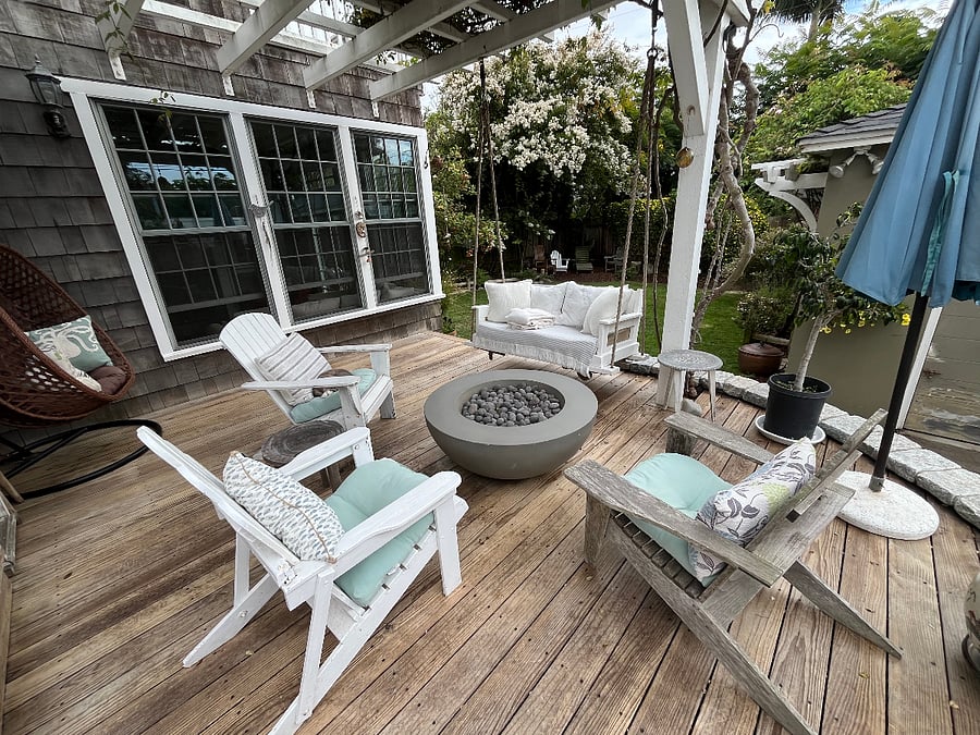 Deck outside dining room and family room.