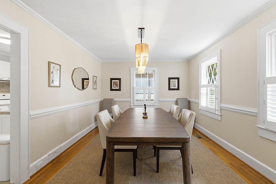 Dining room sleeps six.