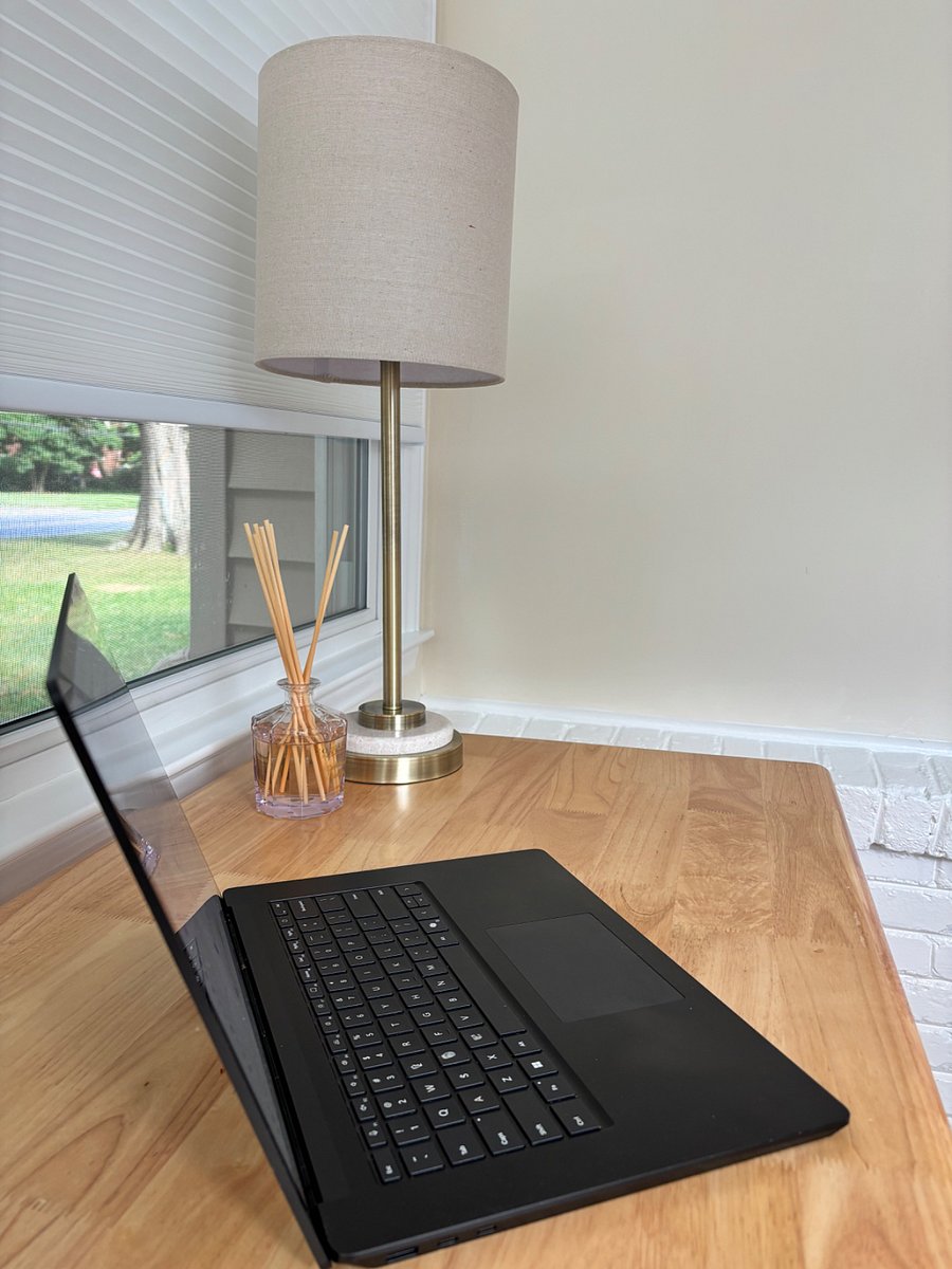 Dedicated workspace in the sunroom.