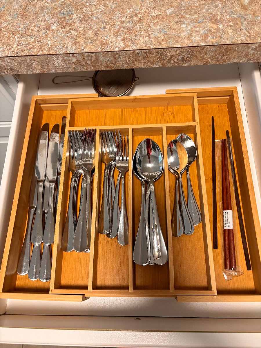 Fully stocked kitchen.