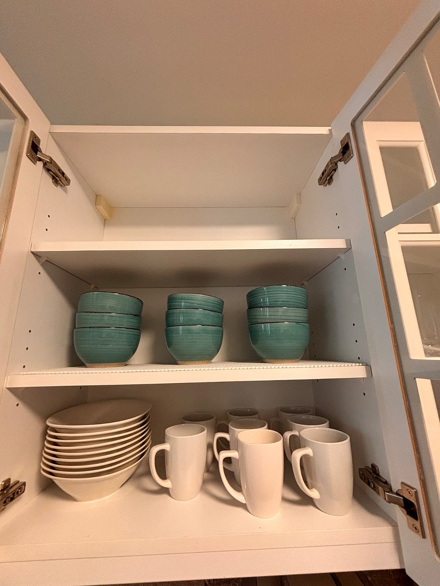 Fully stocked kitchen.