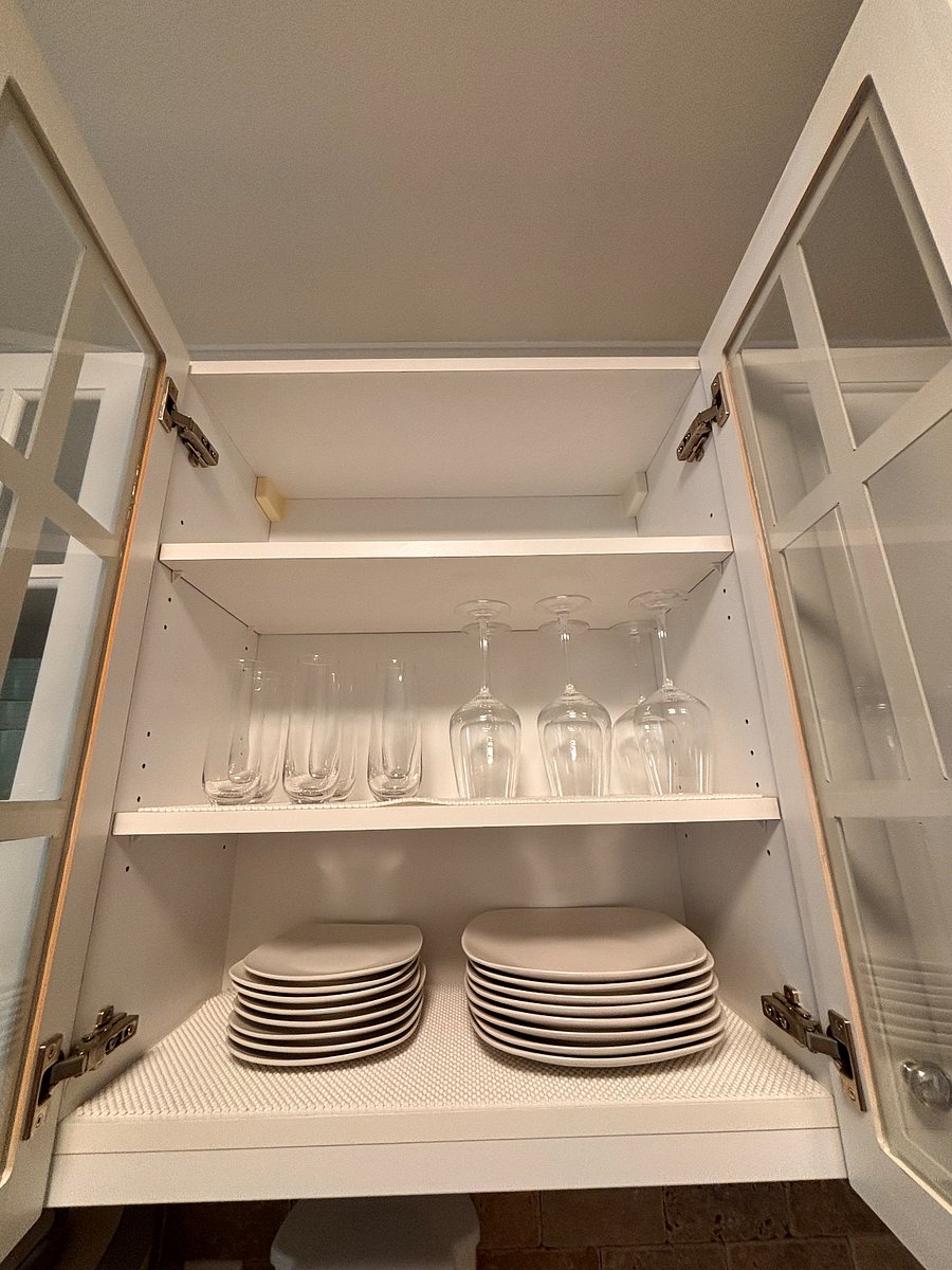 Fully stocked kitchen.
