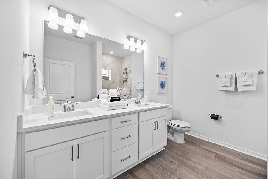 Primary bathroom with double sinks