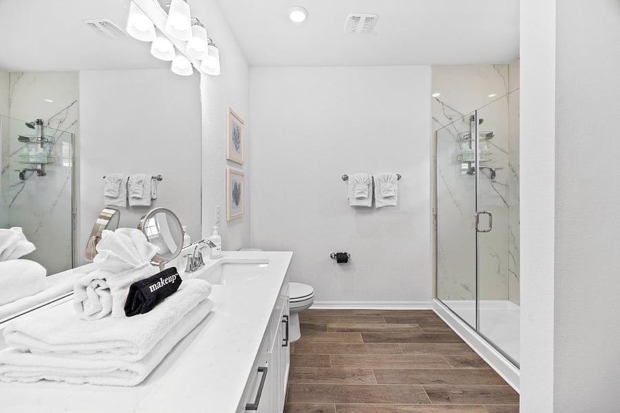 Primary bathroom with oversized shower