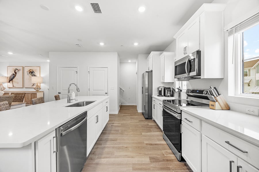 Fully stocked kitchen for long-term living. 