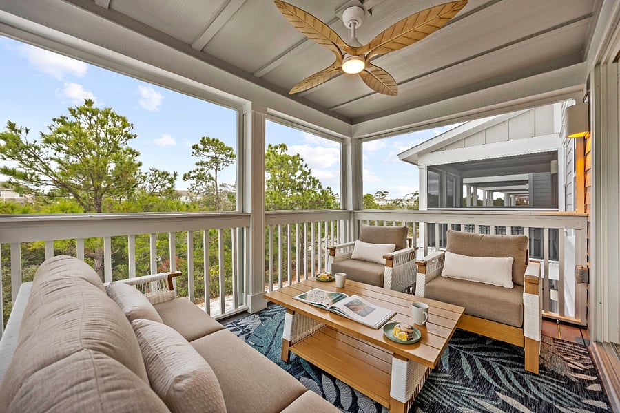 Private balcony just off living room with nature preserve views
