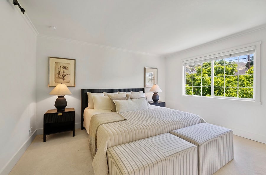 Primary suite with a nautical view towards the hills