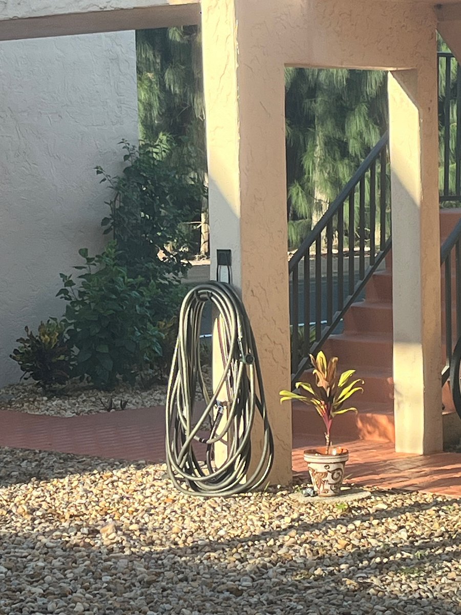 Handy faucet and hose for leaving the beach where it belongs.