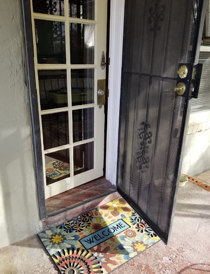 welcome - 1940's door with security screen
