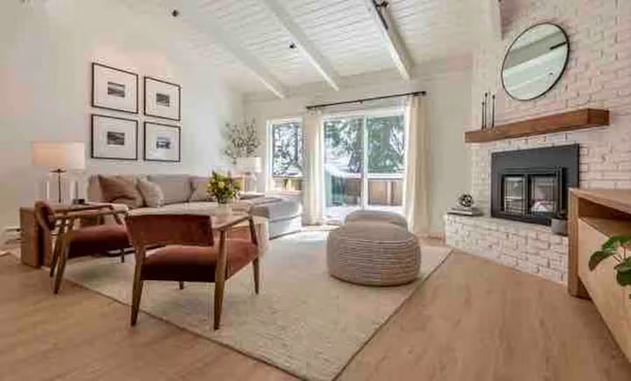 You'll be in a quiet part of the complex.  The main living space is bathed in natural light with views of pine trees!