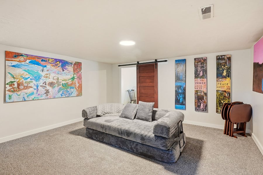 Bonus tv room with fireplace