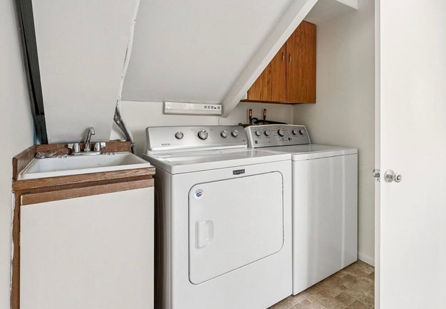 Shared washer and dryer for added convenience.