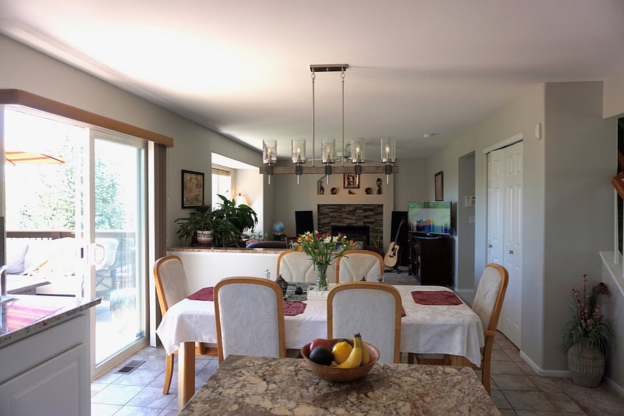 Dining area with view into living room