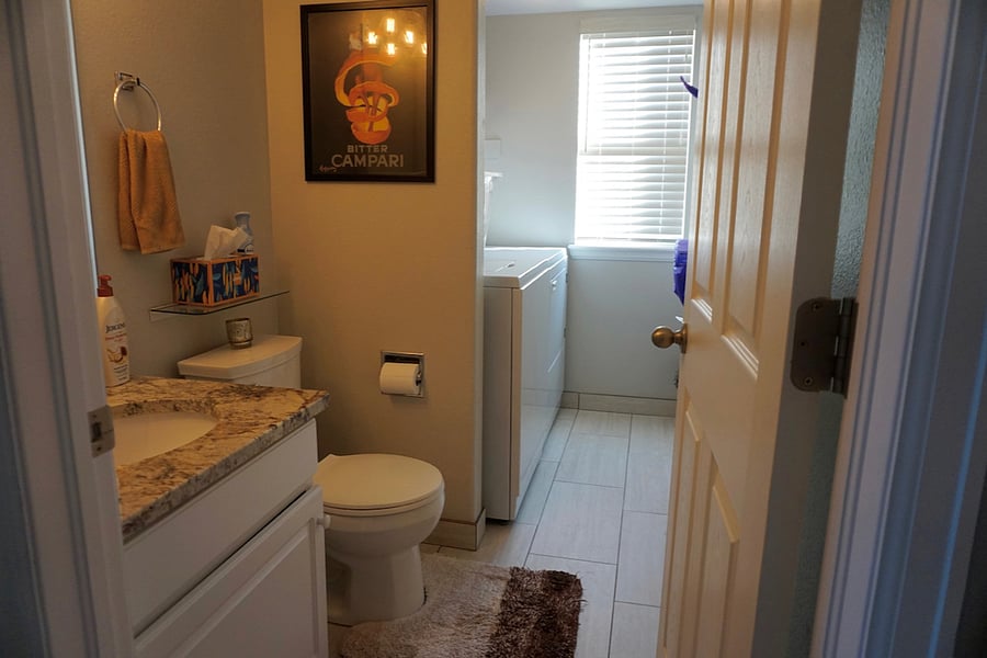 Vanity and laundry room