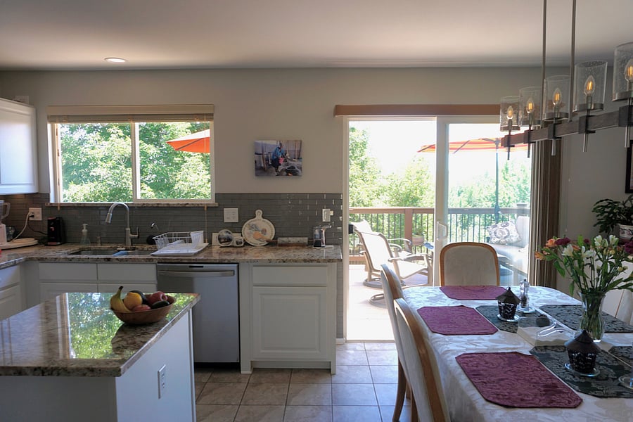View of the deck from the dining area