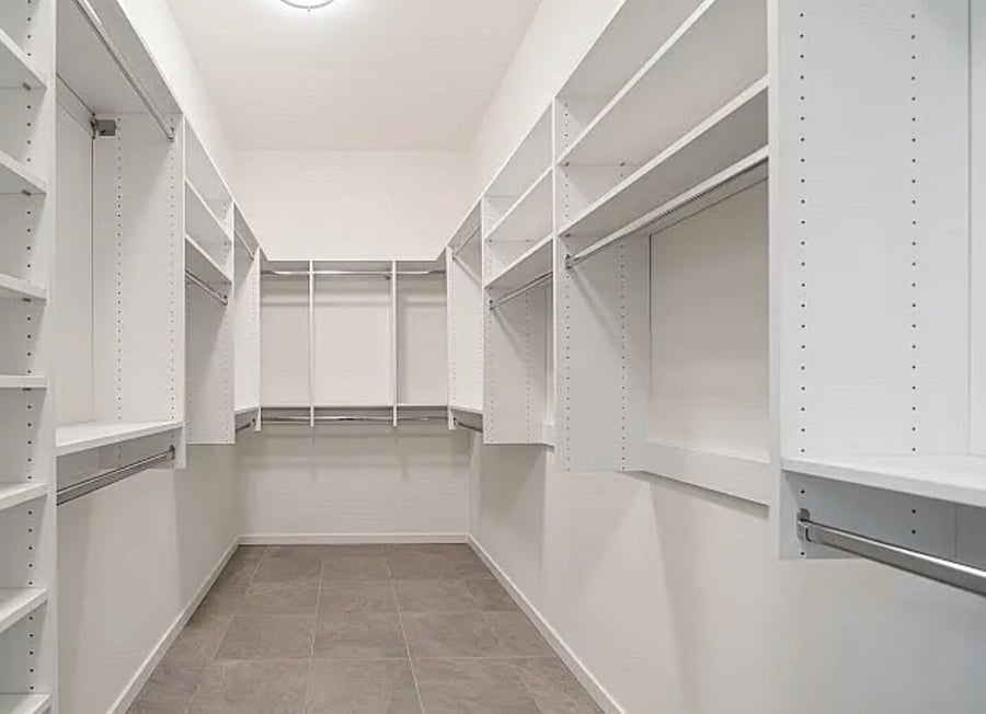 Master Oversized Closet with Built In Shelving