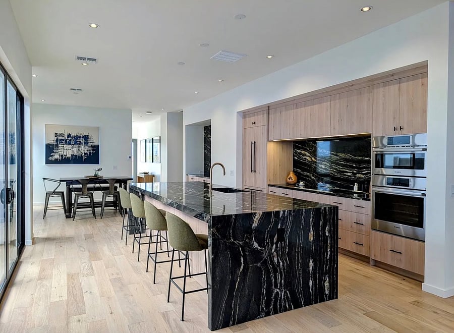 Kitchen with Thermador Fridge and Bosch Appliances