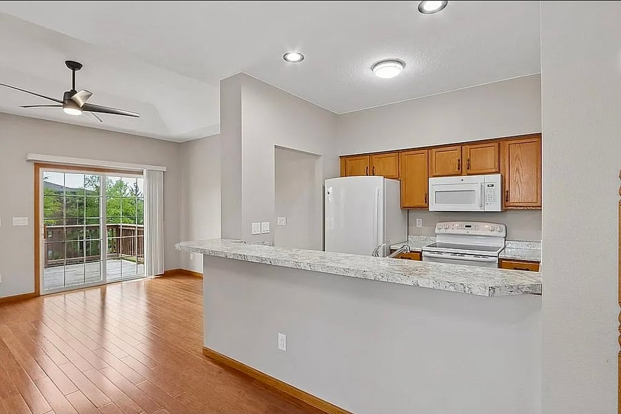 Kitchen from dining area