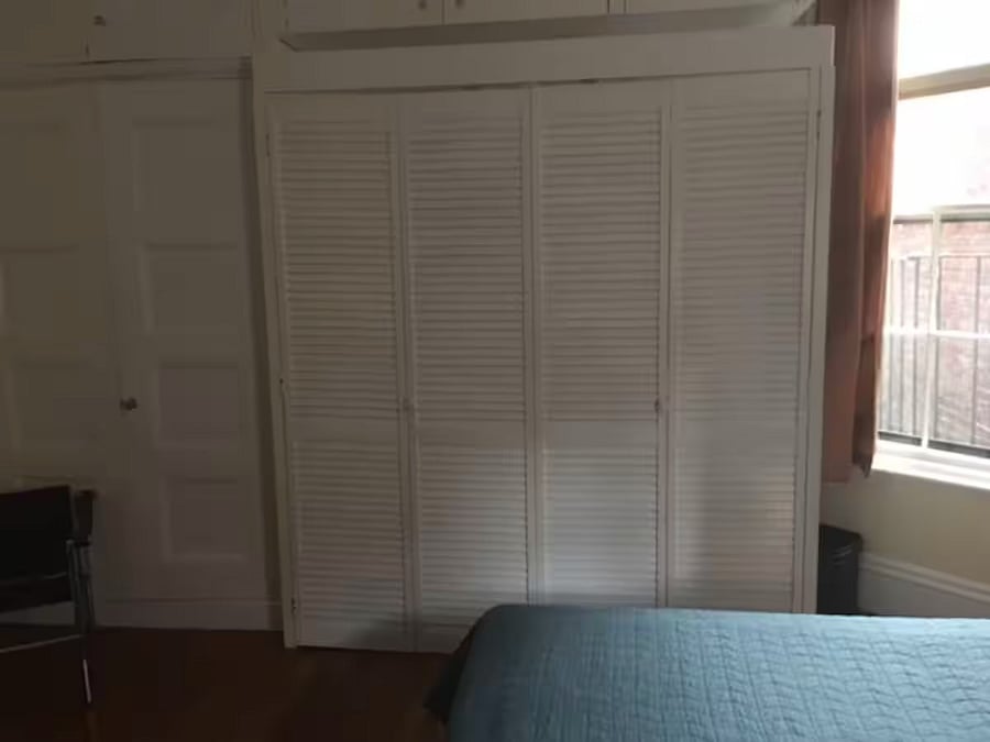 Folding doors close off kitchenette.  Doors to the left are for the closetAmple
