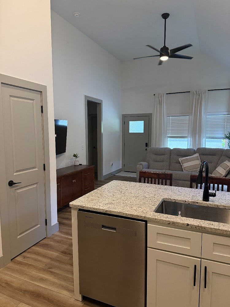 The walk-in pantry is this door on the left. 