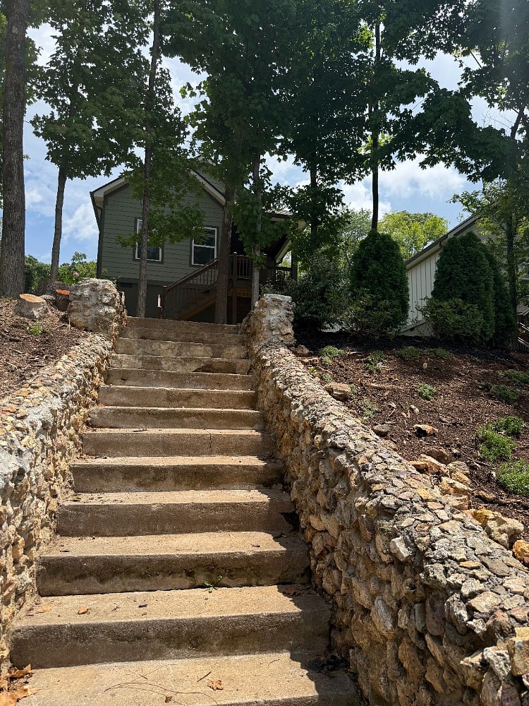 This is the view from the mailbox which is on the main street (N Chamberlain Ave). This is the back entrance of the house. 