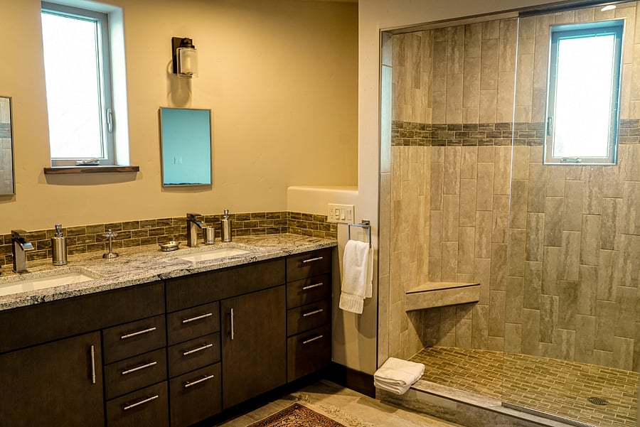 Primary bath with large attached closet.
