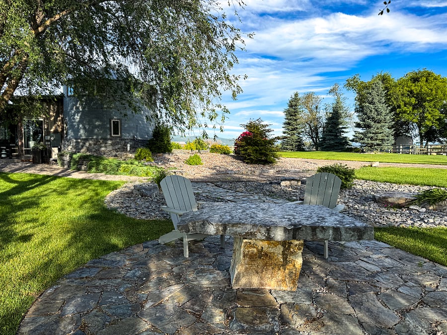Rock table with great views.