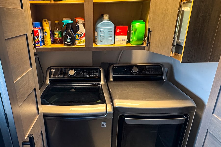 Full size washer and drier.