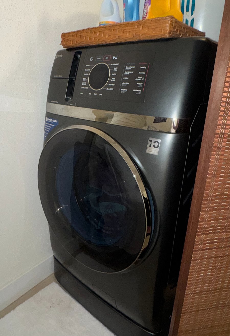 Convenient private in-room washer/dryer perfect for extended stays.