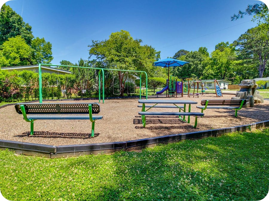 The park is located immediadely across the street from the home.