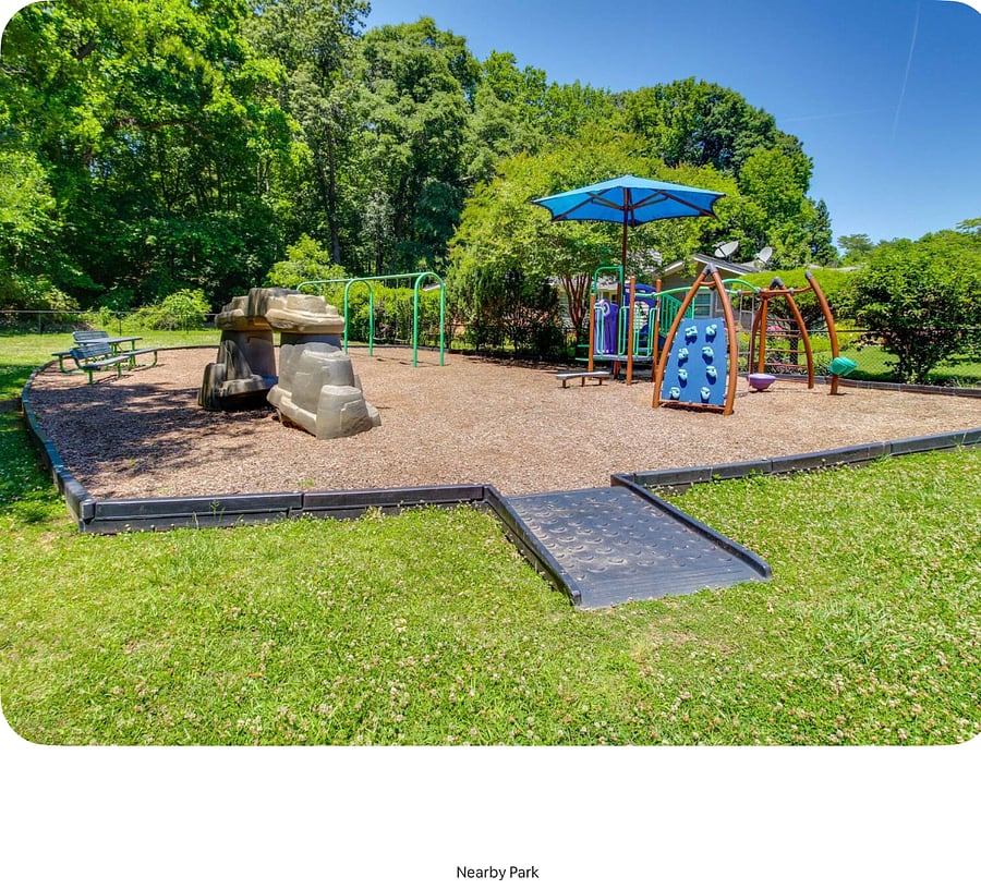 The park is located immediadely across the street from the home.