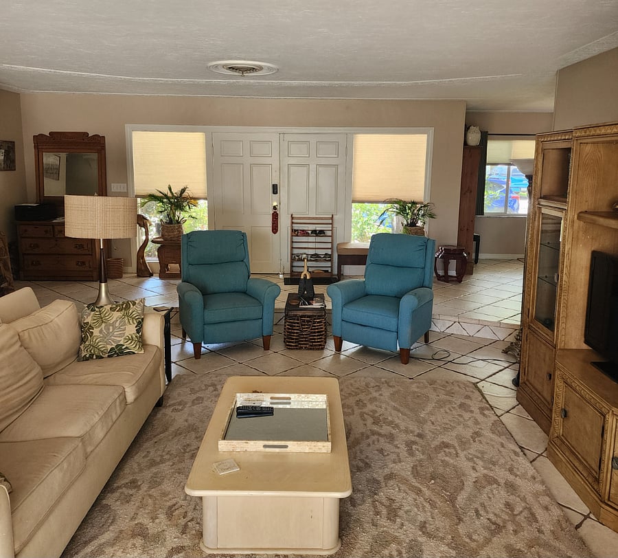living room and front door