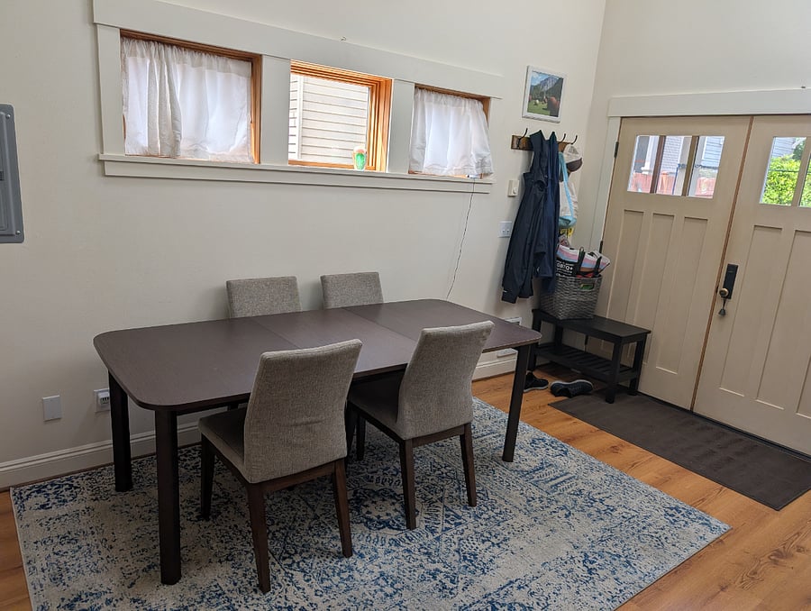 Dinning Table and front entrance.