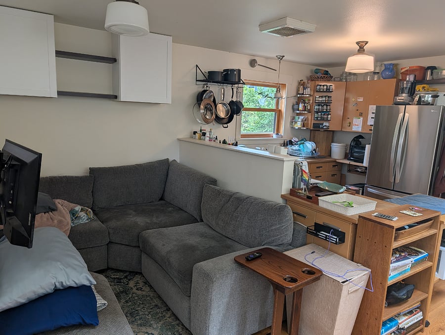View of living nook and kitchen