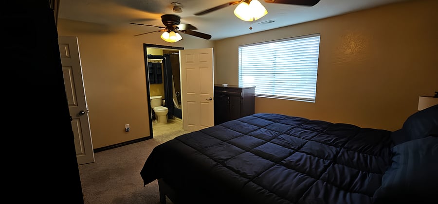 Master Bedroom with view towards master bathroom