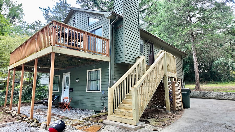 Unit A is upstairs, unit B (studio) is downstairs