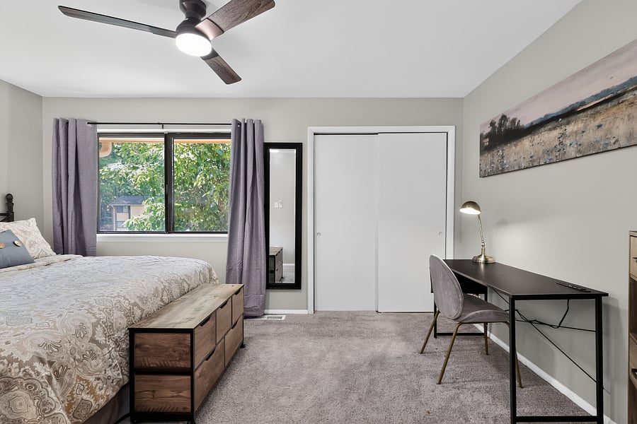 Primary Bedroom with dedicated workspace
