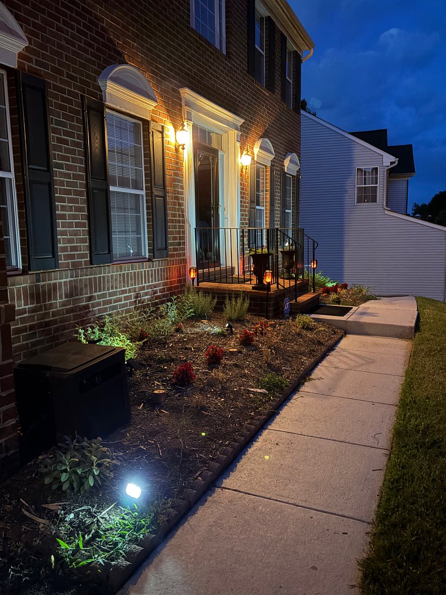 Front of house at night