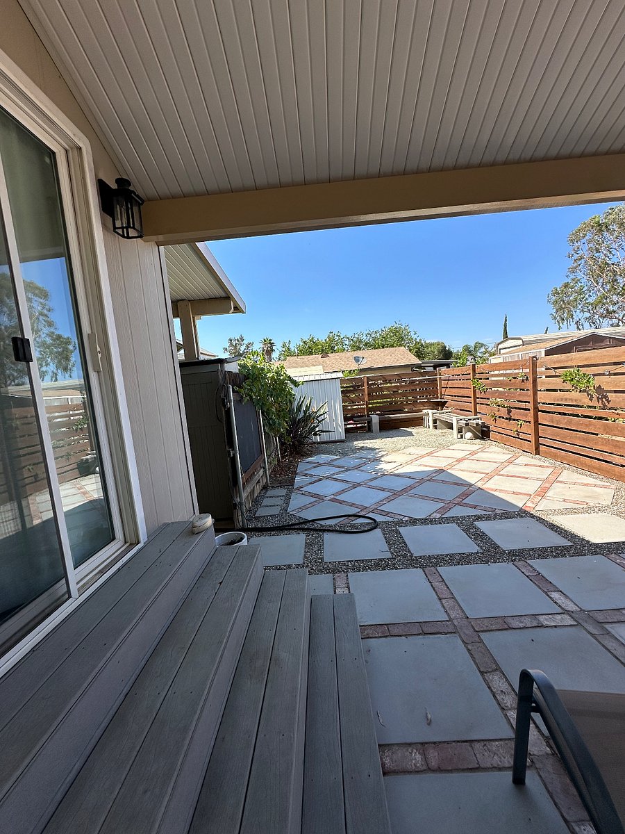Private patio area with permanant cover 