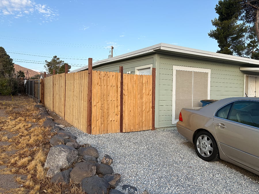 Private entrance behind fence