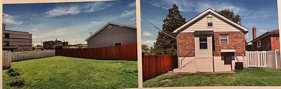 Large fenced in backyard with small enclosed porch. Walk out lower level.