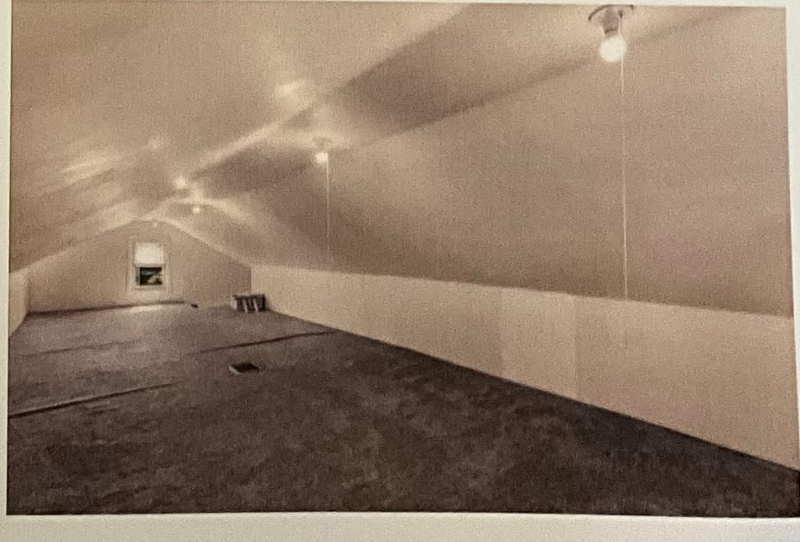Newer carpeting and windows in finished upper level attic area. Two window windows for natural light and a window air conditioner for additional cooling if needed.