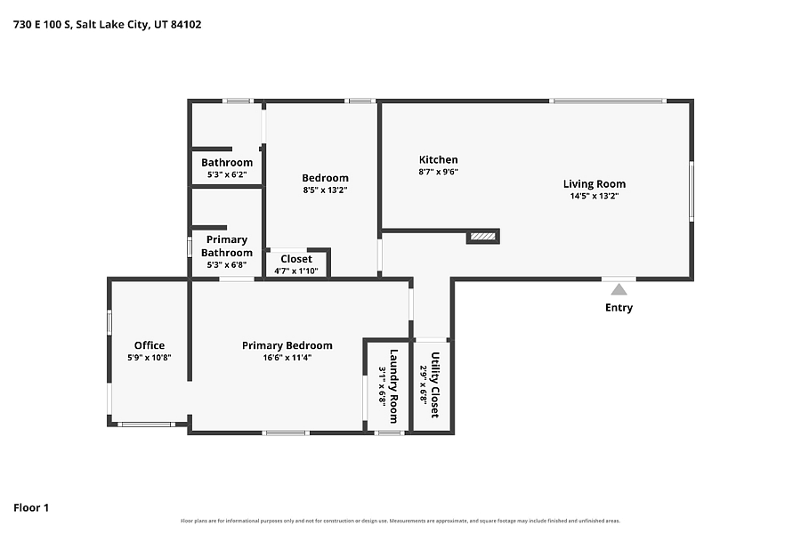 The full floor plan, so you can see how it all fits before you arrive, including both ensuite bedrooms, the office off the primary, and the private rear entrance.