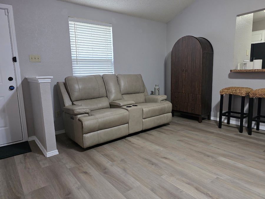 Electric recliner leather loveseat
