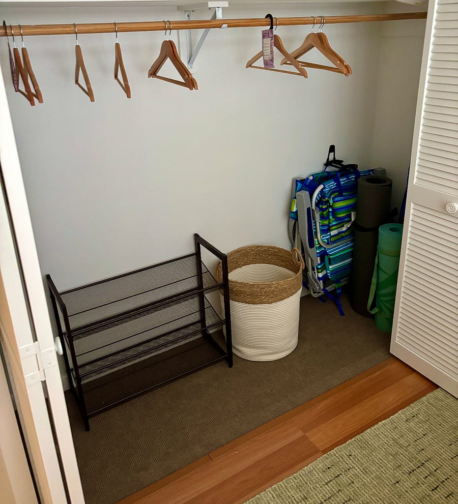 Guest Bedroom Closet- Beach Chairs, Cooler, and High Wind Beach Umbrella