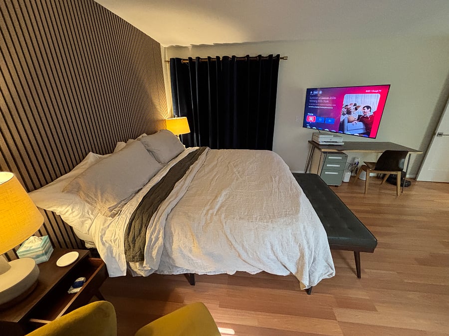Master bedroom TV on Swivel Mount