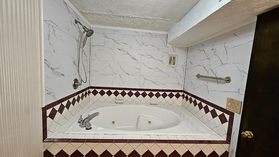 Downstairs jacuzzi and shower.
