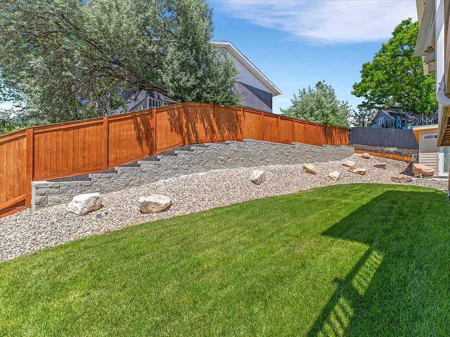 Back Yard xeriscaping facing Northeast. New fence 