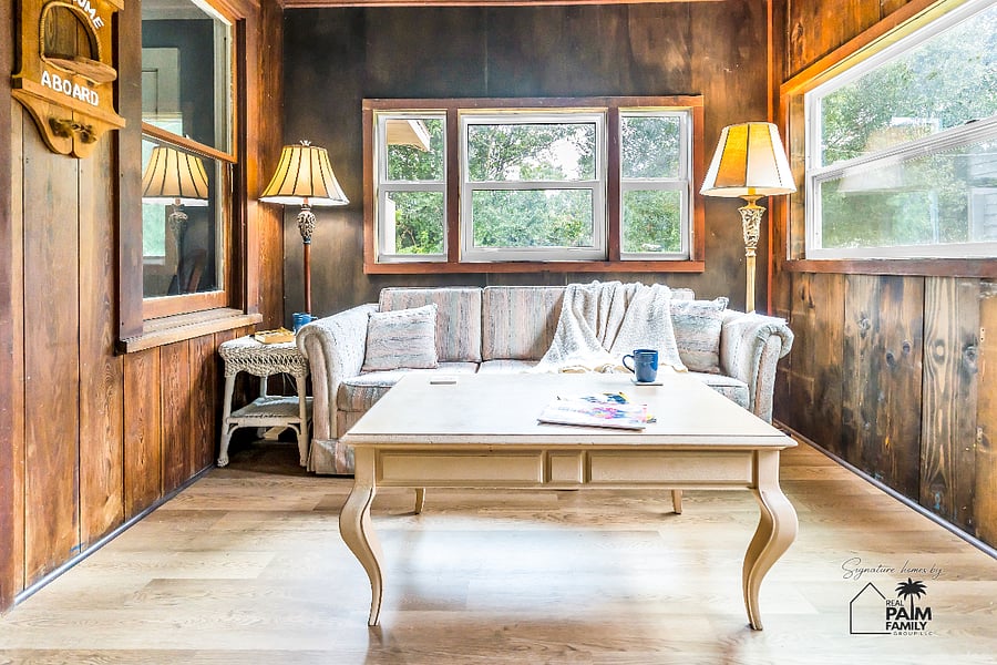 More than a living room, this welcoming space offers a spacious sleeper sofa, providing the flexibility to comfortably host visiting family or friends whenever they stop by.