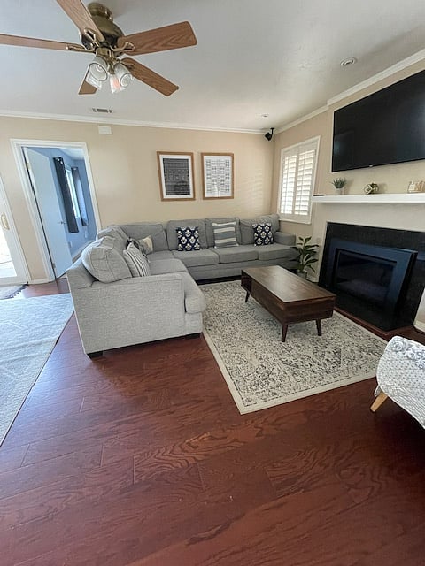LIVING ROOM -60 IN TV-FIREPLACE